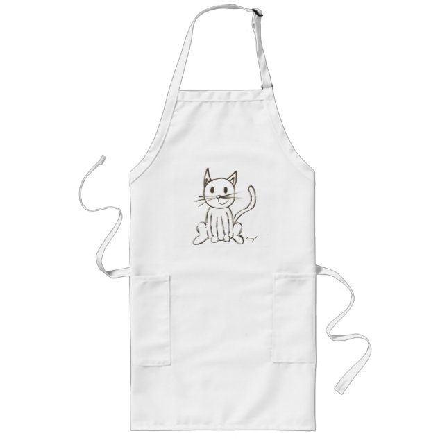 Long Tablier Kitty Peint (Devant)