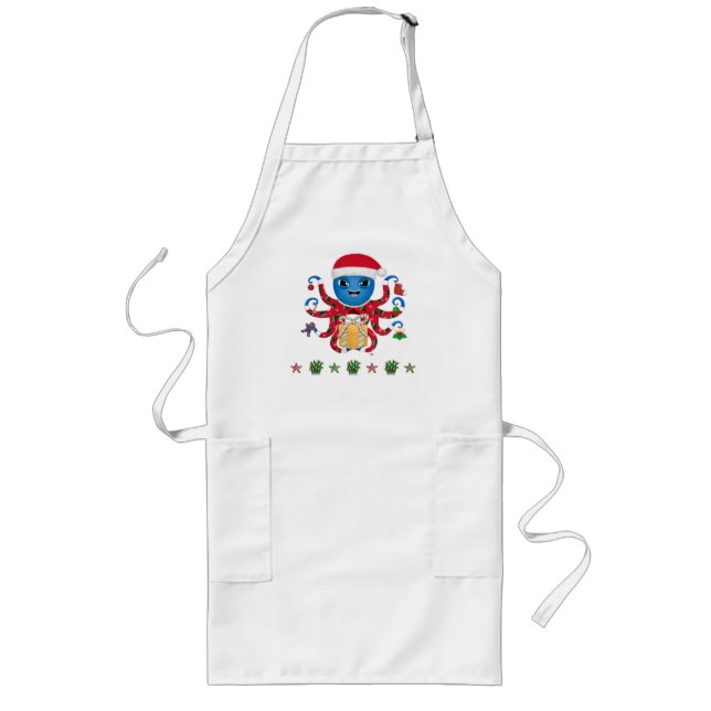 Long Tablier Octopus de Noël (Devant)