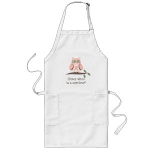Long Tablier rose de hibou de ruban de survivant de