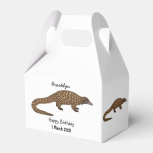 Long-tailed pangolin cartoon illustration favor box