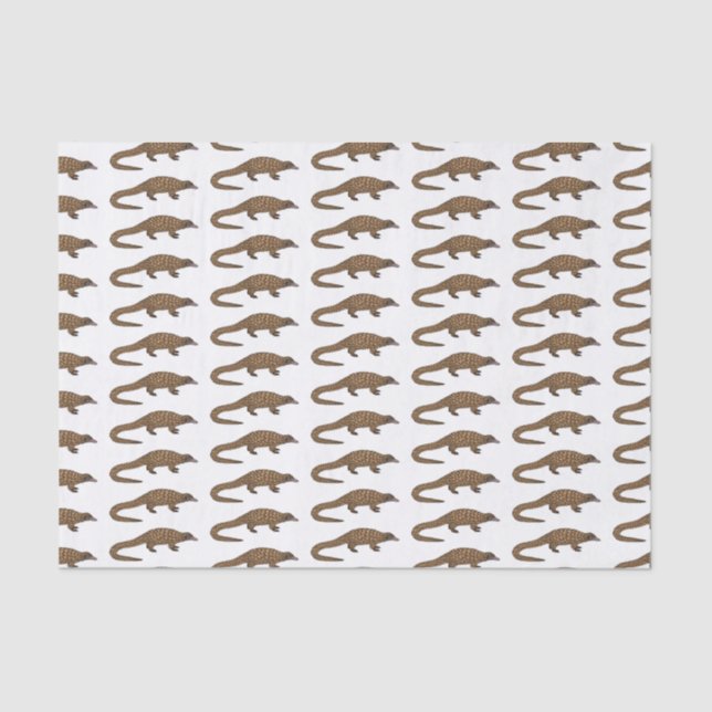 Long-tailed pangolin cartoon illustration  tissue paper (Front)