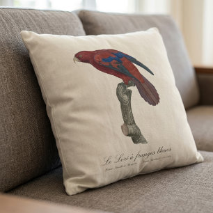 Long-Tailed Red Lory, Trichoglossus borneus Throw Pillow