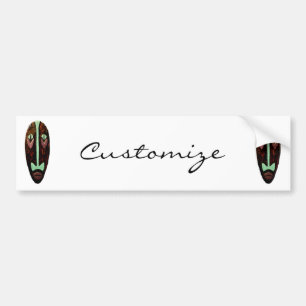 Long Tiki Mask Thunder_Cove Bumper Sticker