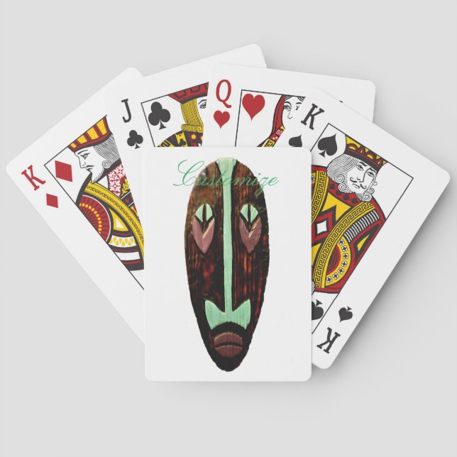Long Tiki Mask Thunder_Cove Playing Cards (Back)