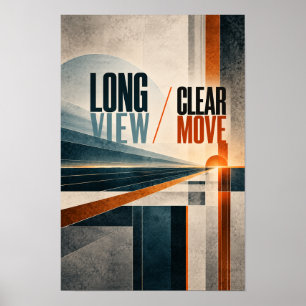 Long View Clear Move Modern Strategy Typography Wa Poster