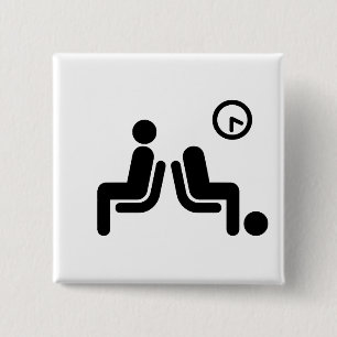 Long Wait Sign 2 Inch Square Button