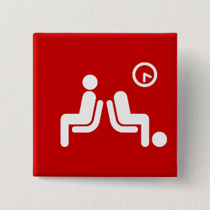 Long Wait Sign 2 Inch Square Button