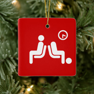 Long Wait Sign Ceramic Ornament