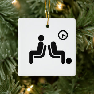 Long Wait Sign Ceramic Ornament