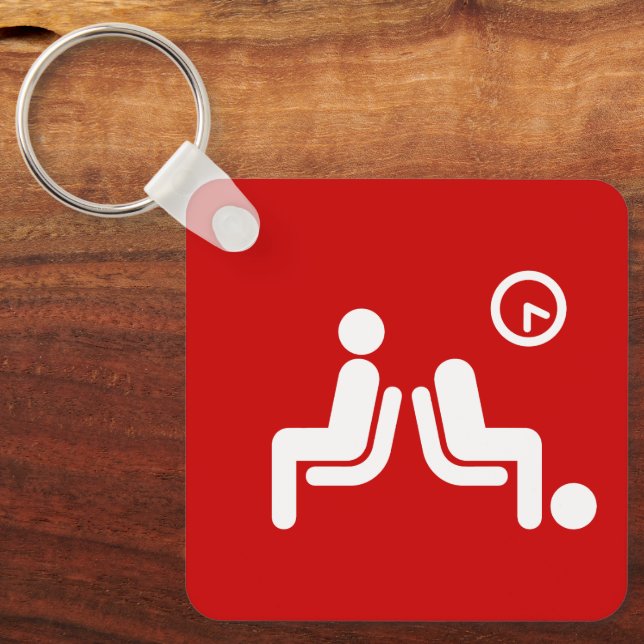 Long Wait Sign Keychain (Front)