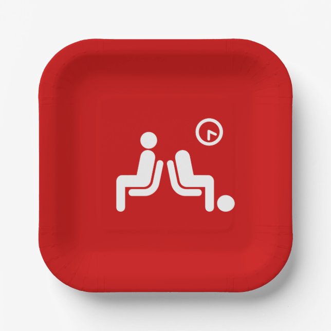 Long Wait Sign Paper Plate (Front)