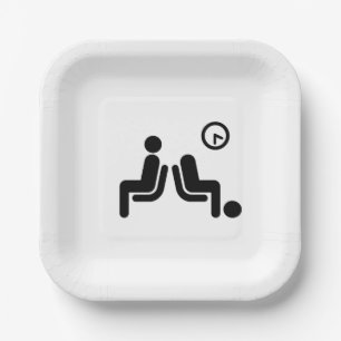 Long Wait Sign Paper Plate