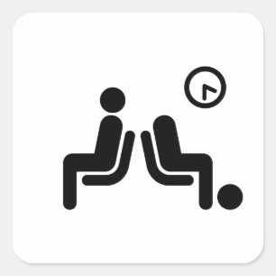 Long Wait Sign Square Sticker
