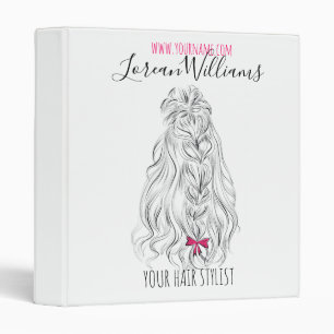 Long wavy hair with a bow Hairstyling branding Binder