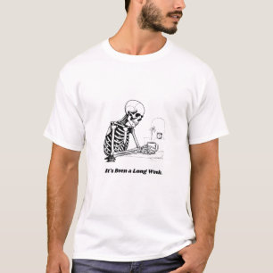 Long Week Skeleton T-Shirt Minimalist