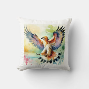 Long winged eagle 171024AREF129 - Watercolor Throw Pillow