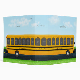 Long Yellow School Bus 16 Photo Custom 2 Inch Binder