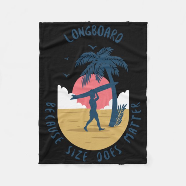 Longboard - Because Size Does Sticker  Fleece Blanket (Front)
