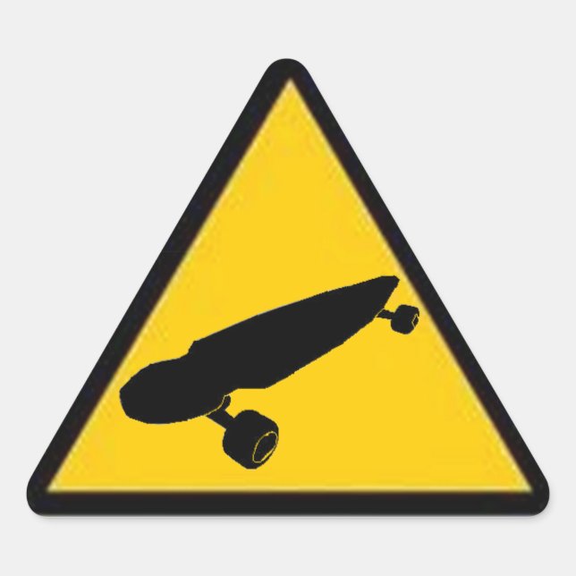Longboard Crossing Triangle Sticker (Front)