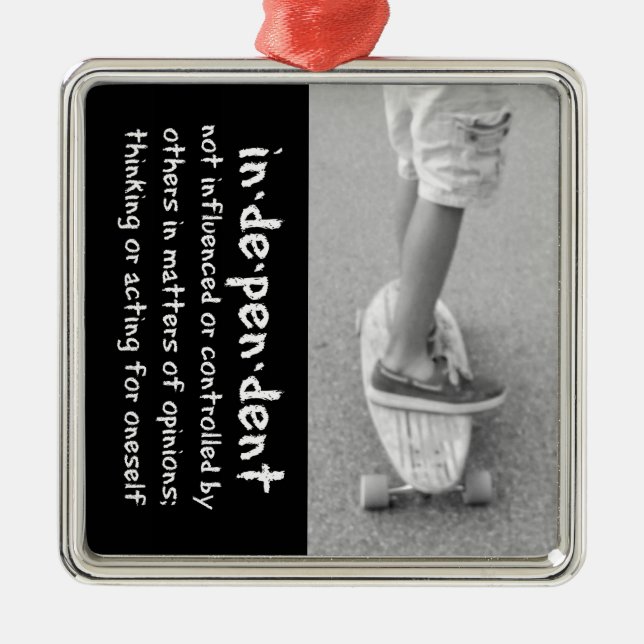 Longboard Independence Metal Ornament (Front)