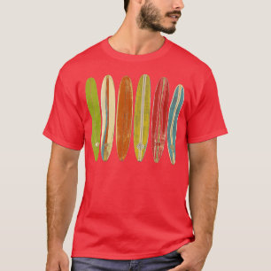 Longboard Surfboards Vintage Retro Style Surfing  T-Shirt