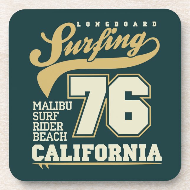 Longboard Surfing | California 76 Coaster (Front)