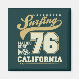 Longboard Surfing   California 76 Magnet