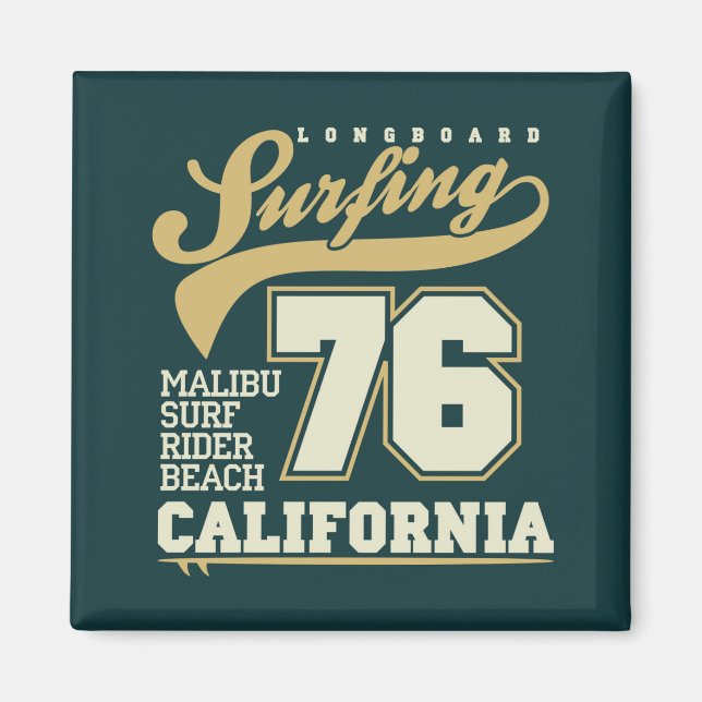 Longboard Surfing | California 76 Magnet (Front)