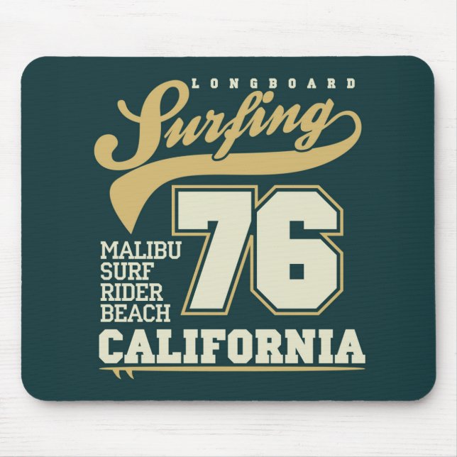 Longboard Surfing | California 76 Mouse Pad (Front)