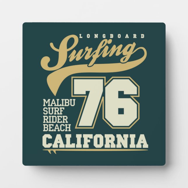 Longboard Surfing | California 76 Plaque (Front)