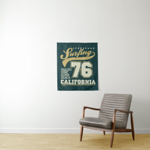 Longboard Surfing California 76 Tapestry