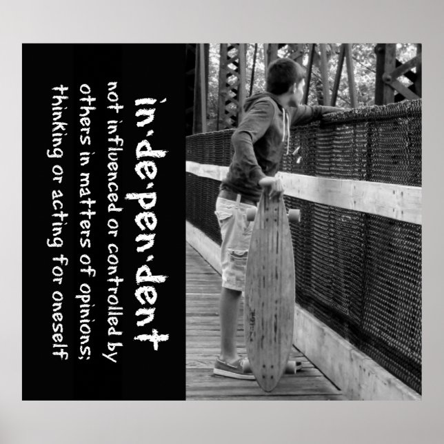 Longboard Teen Attitude Quote Poster (Front)