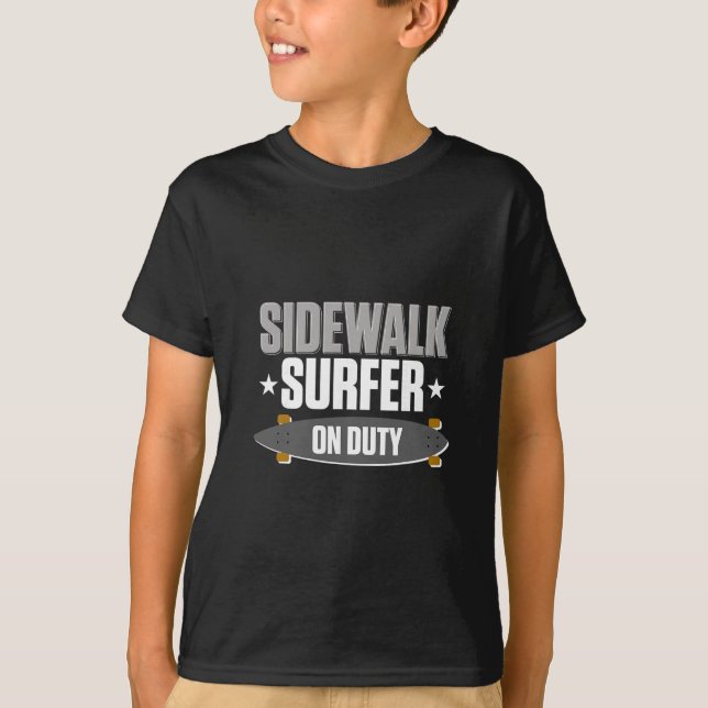 Longboarding Sidewalk Surfing Long Surfboard Longb T-Shirt (Front)