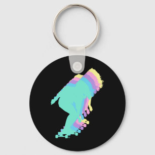 Longboarding Woman Skateboarding Longboarder Keychain