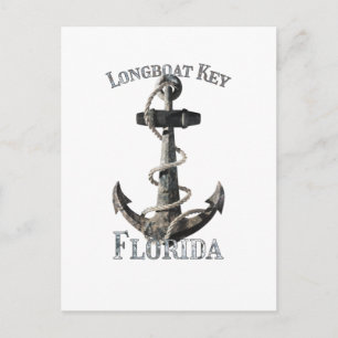 Longboat Key Florida Vacation Nautical Anchor Postcard