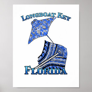 Longboat Key Florida Vacation Tribal Stingray Poster