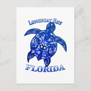 Longboat Key Florida Vacation Tribal Turtle Postcard