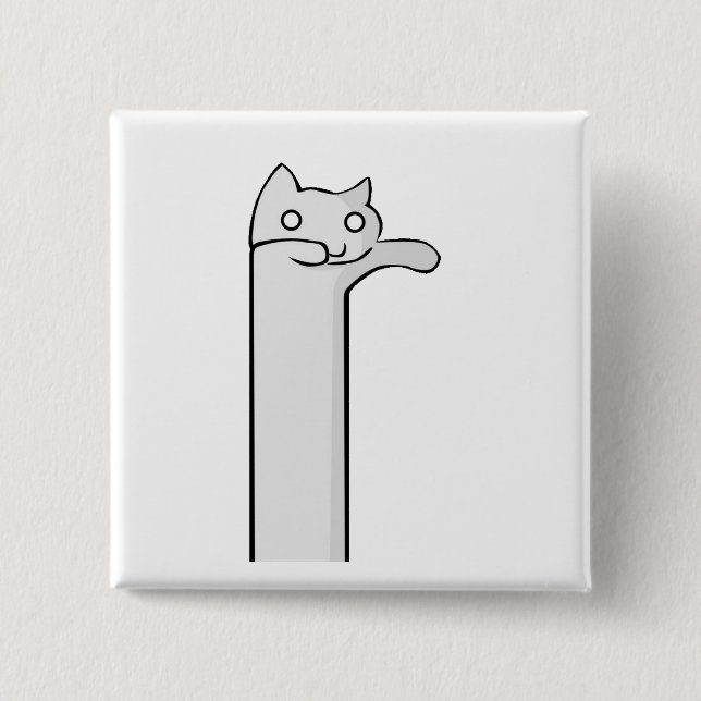 longcat cat minimalism animal 2 inch square button (Front)