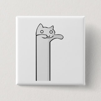 longcat cat minimalism animal 2 inch square button