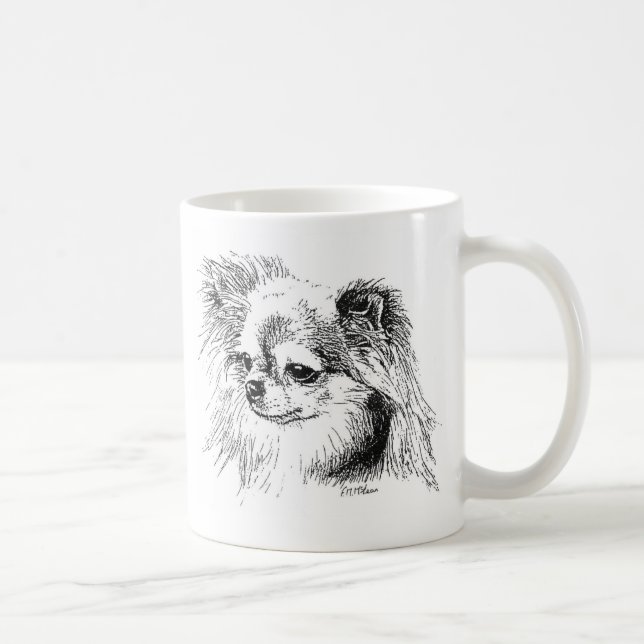 Longcoat chihuahua coffee mug (Right)