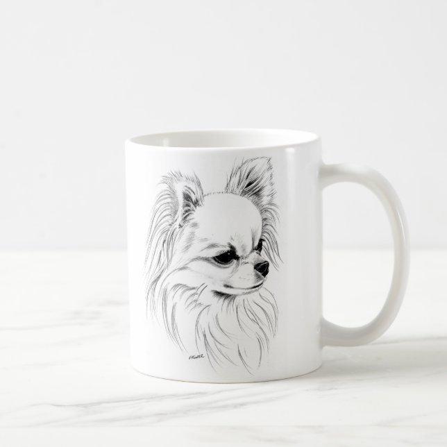 Longcoat chihuahua coffee mug (Right)