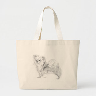 Longcoat chihuahua - standing large tote bag