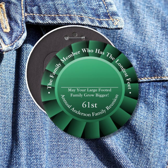 Longest Foot Size Family Reunion Awards 6 Inch Round Button (Creator Uploaded)