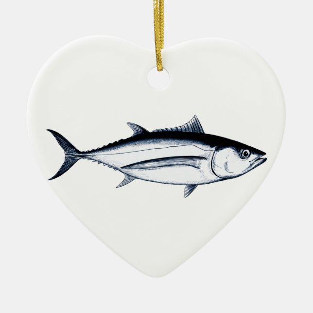 Longfin Albacore Tuna Logo Ceramic Ornament (Front)