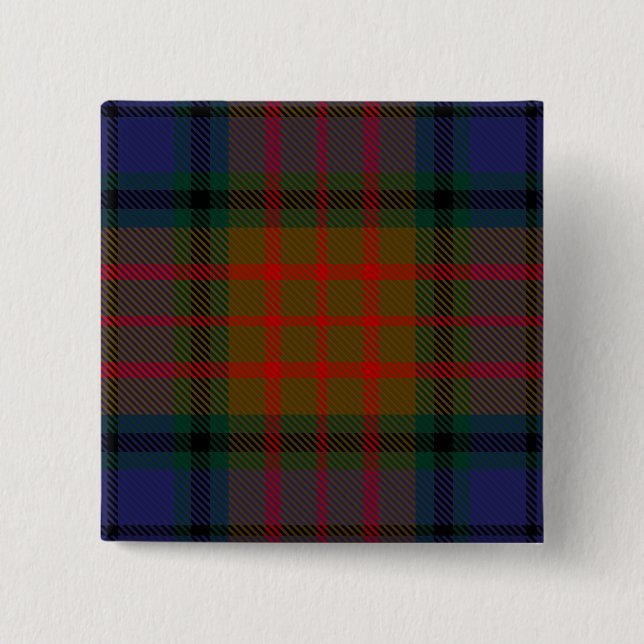 Longford County Irish Tartan 2 Inch Square Button (Front)