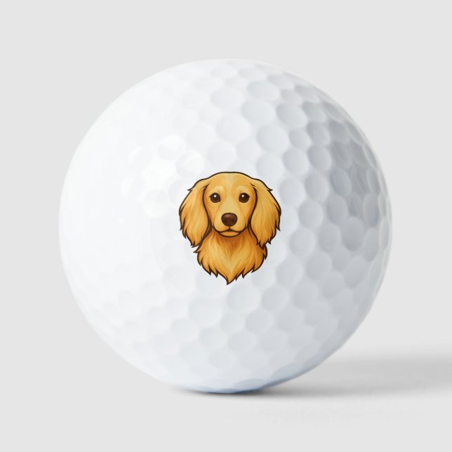 Longhair Doxie Golf Balls (Front)