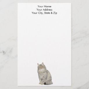 Longhair Tabby Cat Stationery