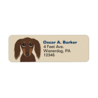 Longhaired Chocolate Dachshund Return Address