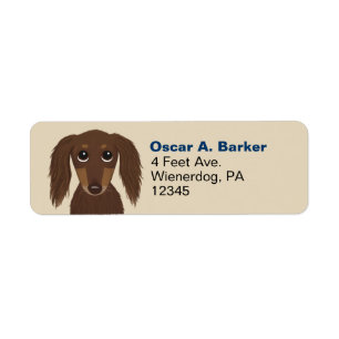 Longhaired Chocolate Dachshund Return Address