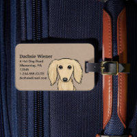 Longhaired Cream Dachshund | Cartoon Wiener Dog